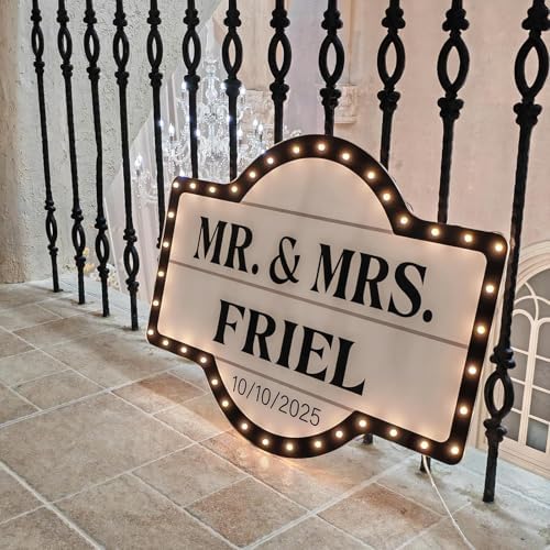 Large Wedding Bottle Service Sign, Personalized Wedding Entrance Props Led Marquee Sign for Reception, Custom Waterproof Light up Marquee Sign for Bridal Engagement Anniversary Nightclub Gift - Image 5