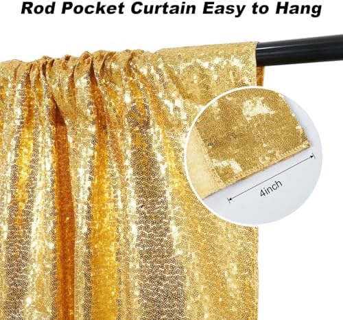 Gold Sequin Backdrop 20FTx10FT NO See-Through Photobooth Backdrop Curtains for Birthday Party Wedding Decoration - Image 3