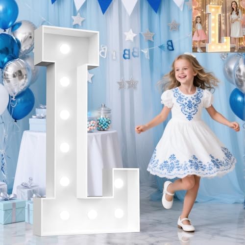Pooqla 4 FT Marquee Letters, Light Up Letter L, Cool White and Warm White by Pooqla