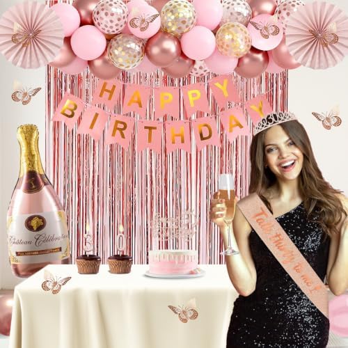 Juesly 30th Birthday Decorations for Women, 51pcs 30 Year Old Party Set - Image 2