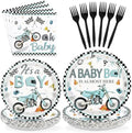 96Pcs Dirt Bike Baby Shower Party Decorations for Boys, Serves 24 by Greencian