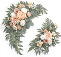 Faux Flower Swag Set of 2 for Wedding Welcome Signs Floral Swag Wedding Reception Ceremony Signs Decor (Champagne & Pink) by Piklado