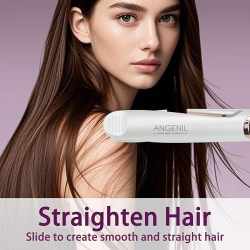 ANGENIL Pro Tourmaline Ceramic Twist Hair Straightener, Dual Voltage Flat Iron Curling Iron in One, Round Flat Iron with Silicone Heat Resistant Mat, LCD Display, 11 Adjustable Temp, 20S Fast Heating - Image 2