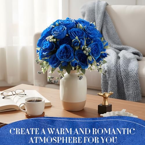 Geosar 16 Bundles Artificial Peonies Flowers,Royal Blue - Image 4