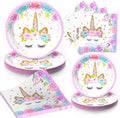 Unicorn Birthday Plates Napkins for Birthday Party, Unicorn Party Decorations for Girls, 96 Pcs Magical Party Supplies by STKYGOOD