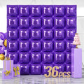 NISOCY 36PCS Metallic Purple Square Foil Balloons Wall Backdrop by NISOCY