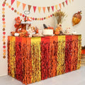 Mega-L Fall Party Decorations, 2 Pack Red Orange Gold Table Skirts by Mega-Loopolis
