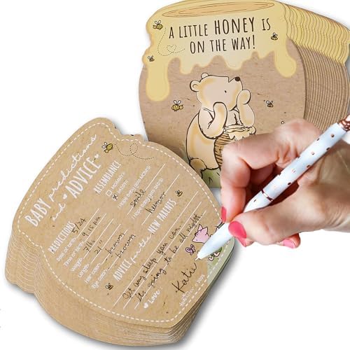 Kate Aspen Classic Winnie Baby Shower Advice and Wishes Cards - Baby Prediction Cards for Shower Guests - Baby Shower Game and Table Decorations - Set of 50 for Parents to Be Keepsake by KateAspen