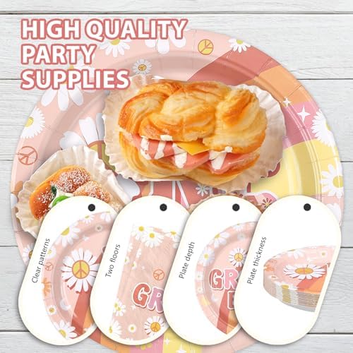 96Pcs Boho Groovy One Birthday Party Supplies Serves 24 - Image 6