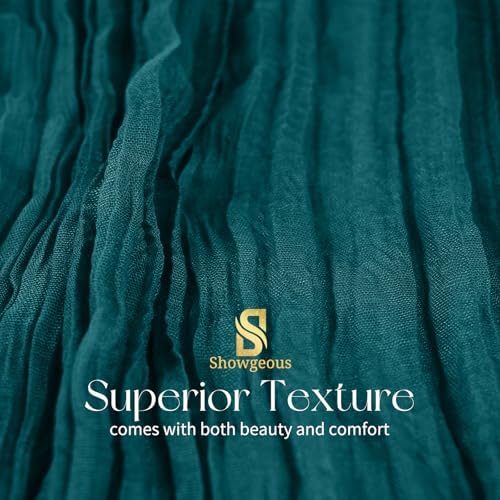 4 Pack Teal Cheesecloth Table Runner 17x108 Inches Boho Home Decor - Image 4