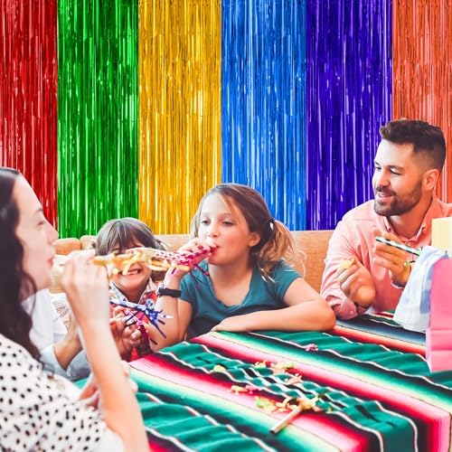 ZATAYE 2 Pack Mexican Color Fiesta Foil Curtain Streamer Decorations - Image 6