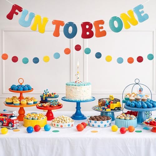 Kriyokiaa Fun To Be One 1st Birthday Felt Banner Set, Boy Girl - Image 4