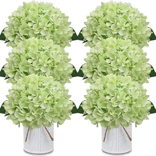 Set of 6 Artificial Flower Table Centerpieces (Light Green, 6 X Flower Table Centerpieces) by XOETCP