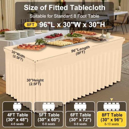 Smiry Spandex Elastic Fitted Table Cloth Skirt for 8FT Rectangle Table - Image 5