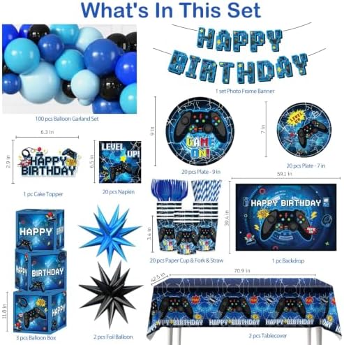 Gamer Birthday Party Decorations, All-in-One Set for 25 Guests - Image 2