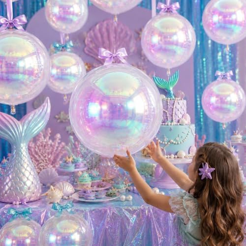 12PCS Iridescent Round Foil Balloons 22" 15" 10" Large Holographic Balloon - Image 3