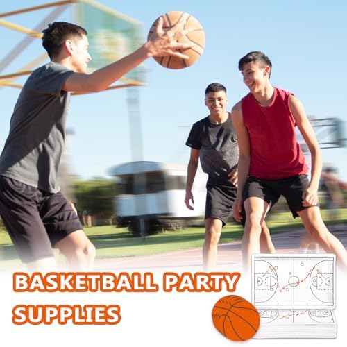 Whaline 90Pcs Basketball Plates Napkin Set Basketball Court Paper Plates Orange Sport Ball Disposable Napkins for Sport Birthday Tableware Supplies, Serves 40 - Image 4