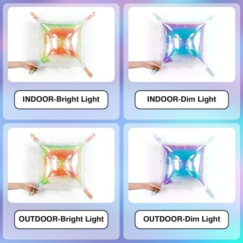 NISOCY 25PCS Iridescent Square Foil Balloons Wall Backdrop - Image 3