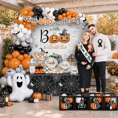 A Little Boo Is Almost Due Baby Shower Decorations for Boys Girls Baby Shower Party - Image 2