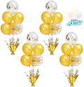 4 Set Gold Table Centerpiece Balloons Stand Kit with Gold and Confetti Balloons for Birthday Party Baby Shower Wedding Bridal Shower Graduation Prom Table Decorations by Suppromo