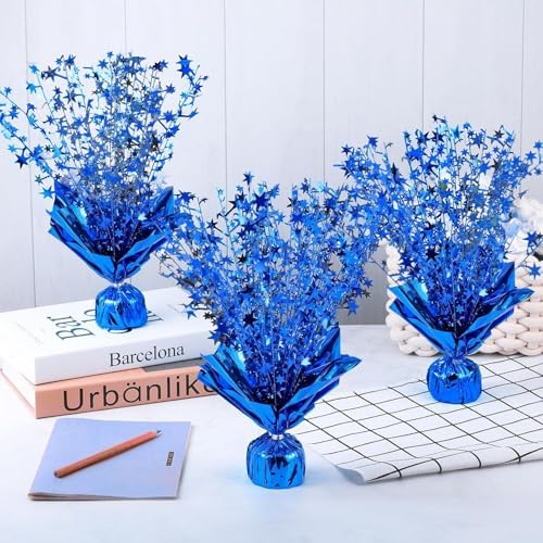6 Pack Metallic Foil Spray Centerpiece Stars for Wedding, Birthday, Anniversary, Christmas Table Decor, Holiday Festival Baby Shower Graduation Mantle Party Decorations (Dark Blue) - Image 3