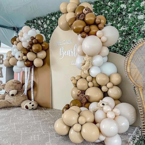 PartyWoo Brown Balloons 50pcs Boho Neutral Coffee Tan Fall Color 12 Inch - Image 4