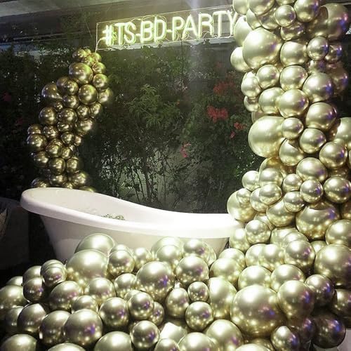 PartyWoo Metallic Gold Balloons 50pcs Chrome Gold Color 12 Inch - Image 5