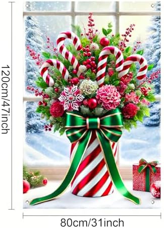 BlissYard Xmas Holiday Window Cover Banner 32x47 Inch Polyester - Image 3
