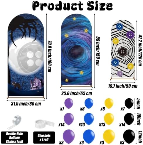 101P Starry Night Arch Backdrop Covers Balloon Garland for Halloween Decor - Image 2