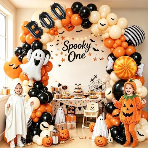 Halloween Balloon Arch Garland Kit, 154Pcs Burnt Orange Black Balloons - Image 4