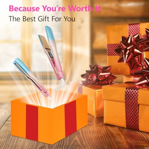 DORISILK Ceramic Flat Iron 450 Degrees, Hair Straightener and Curler 2 in 1, 30s Fast Heat Straightening Iron for Hair, Dual Voltage Planchas de Cabello Control Temp Gift for Women Girls, 1.75 Inch - Image 3