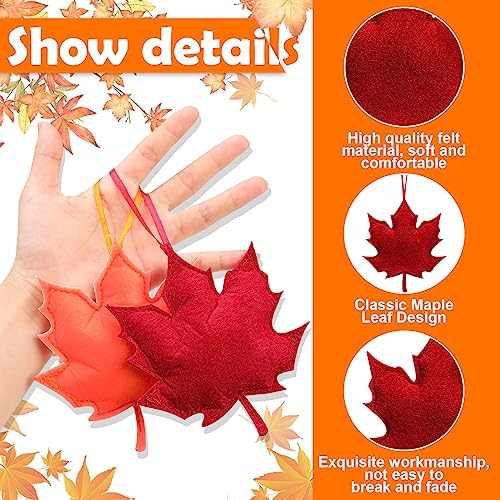 Tudomro 27 Pcs Felt Fall Tree Ornament Decoration, Leaves Pumpkin - Image 3