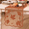 Artoid Mode Lace Jacquard Maple Leaf Fall Table Runner 13x72 Inch by ArtoidMode