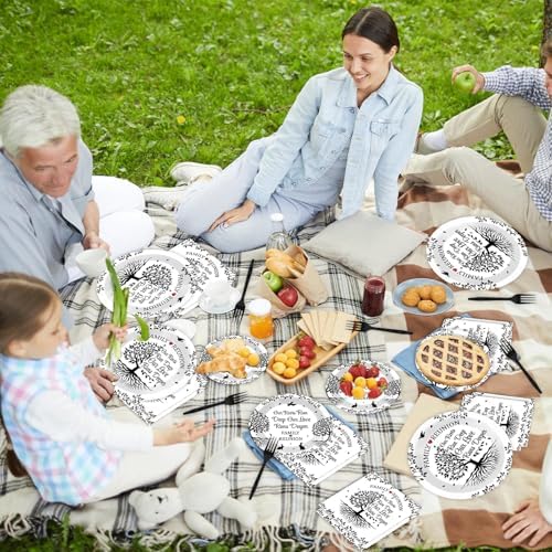 96Pcs Family Reunion Party Plates Napkins Family Tree Birthday Decorations - Image 6