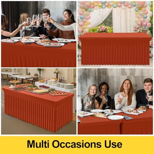 Smiry Spandex Elastic Fitted Table Cloth Skirt for 4FT Rectangle Table - Image 5