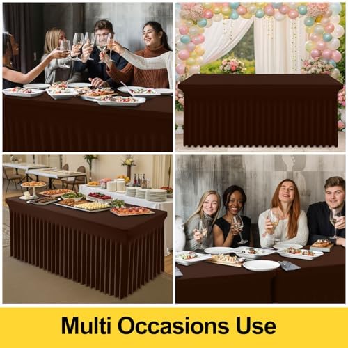 Smiry Spandex Elastic Fitted Table Cloth Skirt for 8FT Rectangle Table - Image 5