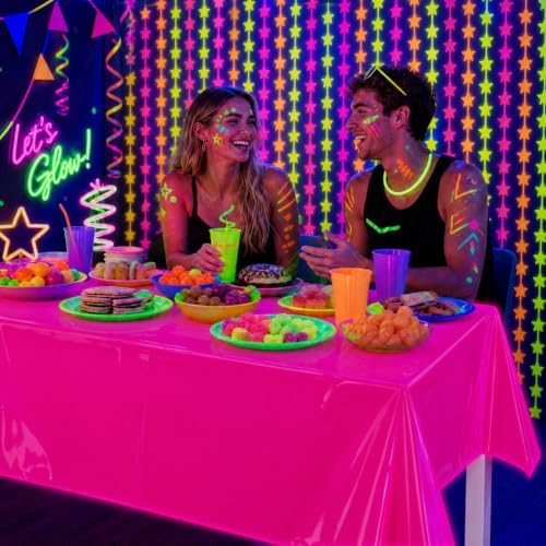 Mega-L Glow in the Dark Party Supplies, Neon Table Cloths, 3 Pack - Image 6