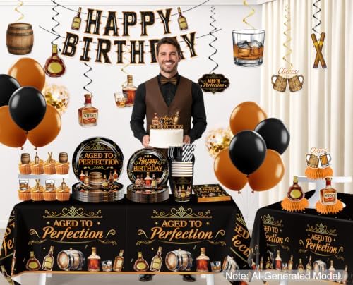 212PCS Aged to Perfection Birthday Decorations Men Serves 25 - Image 3