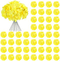 Auihiay Fall Hydrangea Artificial Flowers, 64Pcs Silk Yellow Hydrangeas by Auihiay