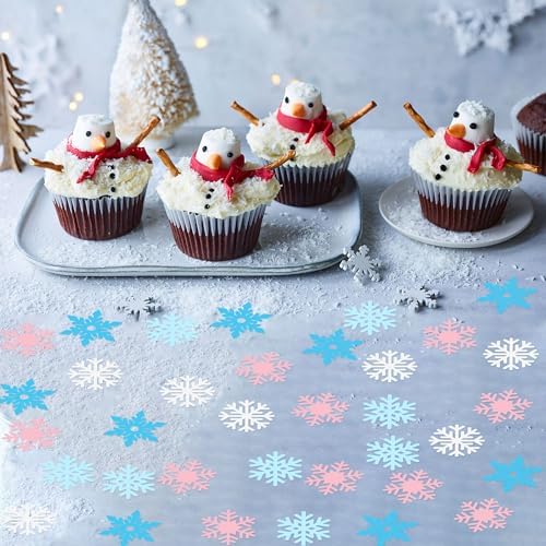 100 Pcs Snowflakes Confetti Decorations for Christmas Winter Frozen Theme Themed Party Baby Shower Confetti Paper Table Scatter - Image 4