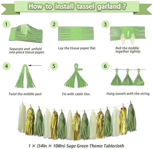 Guudmua 217 Pcs Sage Green Baby Shower Decorations, Neutral Baby Shower Decor Supplies- Disposable Dinnerware Set With Eucalyptus Leaf (25 Guest), "OH BABY" Banner, Balloon, Sash, Cake Topper - Image 7