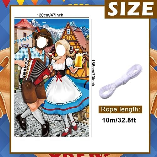 Tudomro 6 x 4 ft Oktoberfest Couple Photo Door Banner Party Decorations - Image 2