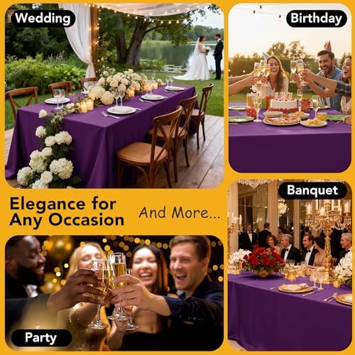 6-Pack Purple Tablecloths for Square Tables, 70 x 70 Inches - Image 5