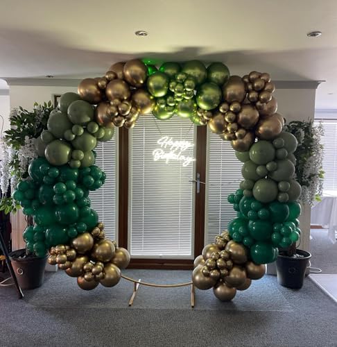 Green and Gold Balloon Arch Kit, Dark Emerald Green Hunter Forest Sage Green Metallic Gold Balloon Garland kit, 18 12 10 5 Inch Balloons for Birthday Wedding Jungle Safari Party Decorations - Image 7