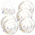 50PCS Wildflower Paper Plates and Napkins Floral Tableware Party Decoration by PUEVENYI