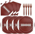 72 Pcs Football Plates Napkins and Forks Set, 7 Inch, Serves 24 Guests by KFJBPB