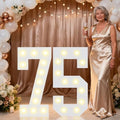 Pooqla 2.4FT Light Up Numbers for 75th Birthday Decorations for Women Men, Marquee Numbers 2.4 Feet Tall Party Decor for Her Him, Mosaic Big Sign for 75th Birthday Party Backdrop, Large Number 75 by Pooqla