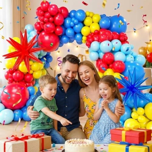 Blue Red Yellow Balloon Arch Kit, Assorted Colorful 18 12 10 5 Inch, Different Sizes Party Balloon Garland Kit for Baby Shower, Birthday, Gender Reveal, Anniversary, Easter, Prom Decoration - Image 5