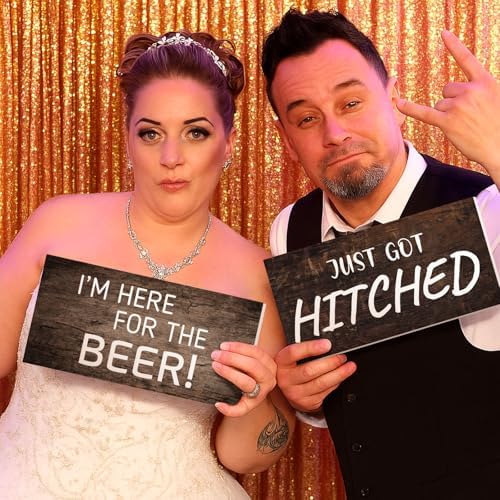 Beeveer 24 Designs Rustic Wedding Photo Booth Props,Double Sided PVC Selfie - Image 6