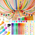 Rainbow 574 ft Crepe Streamers Paper Chains Garland by Unknown